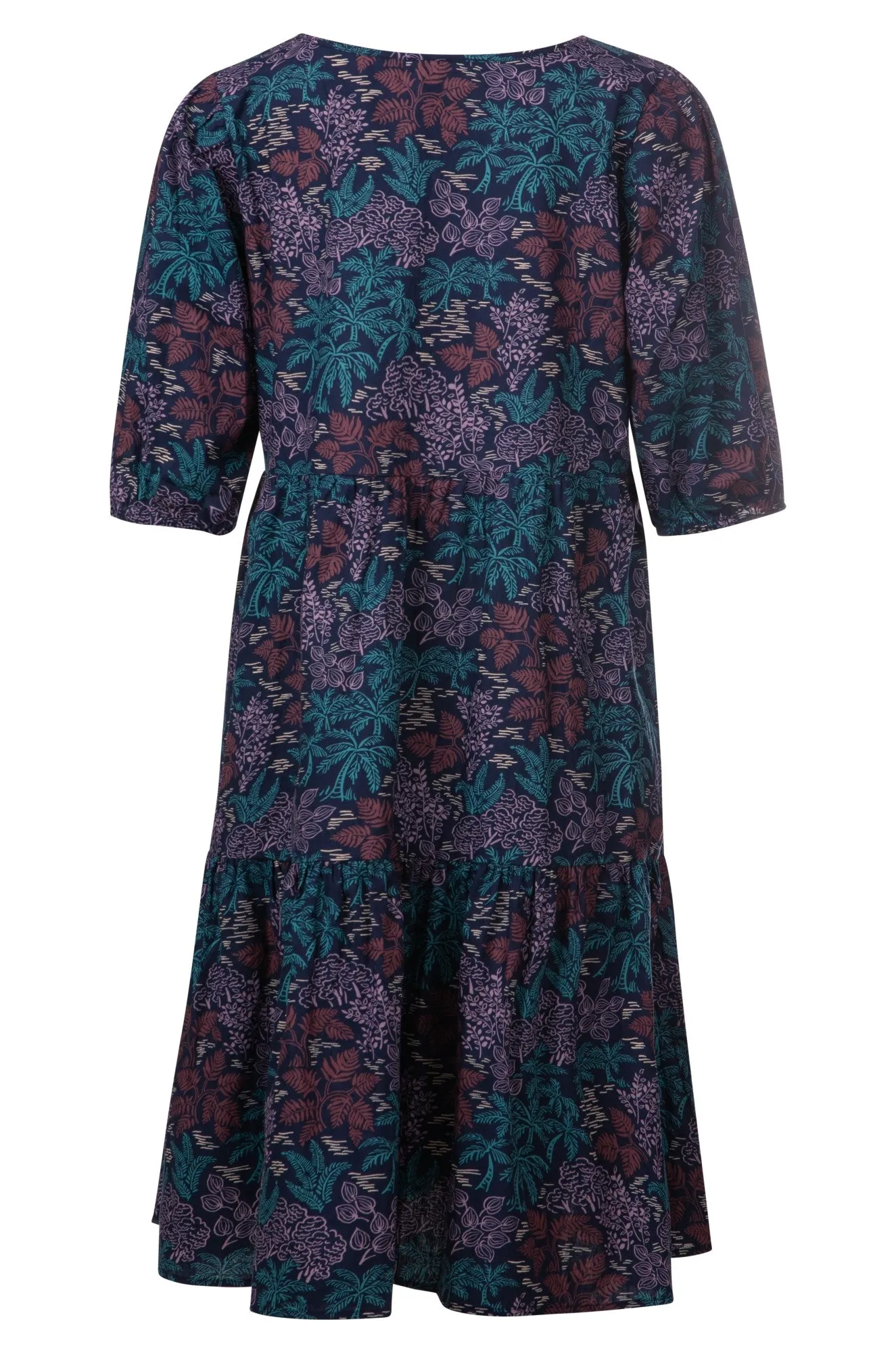 100% Cotton Dress | Blues Fern Sketch | 6524A1
