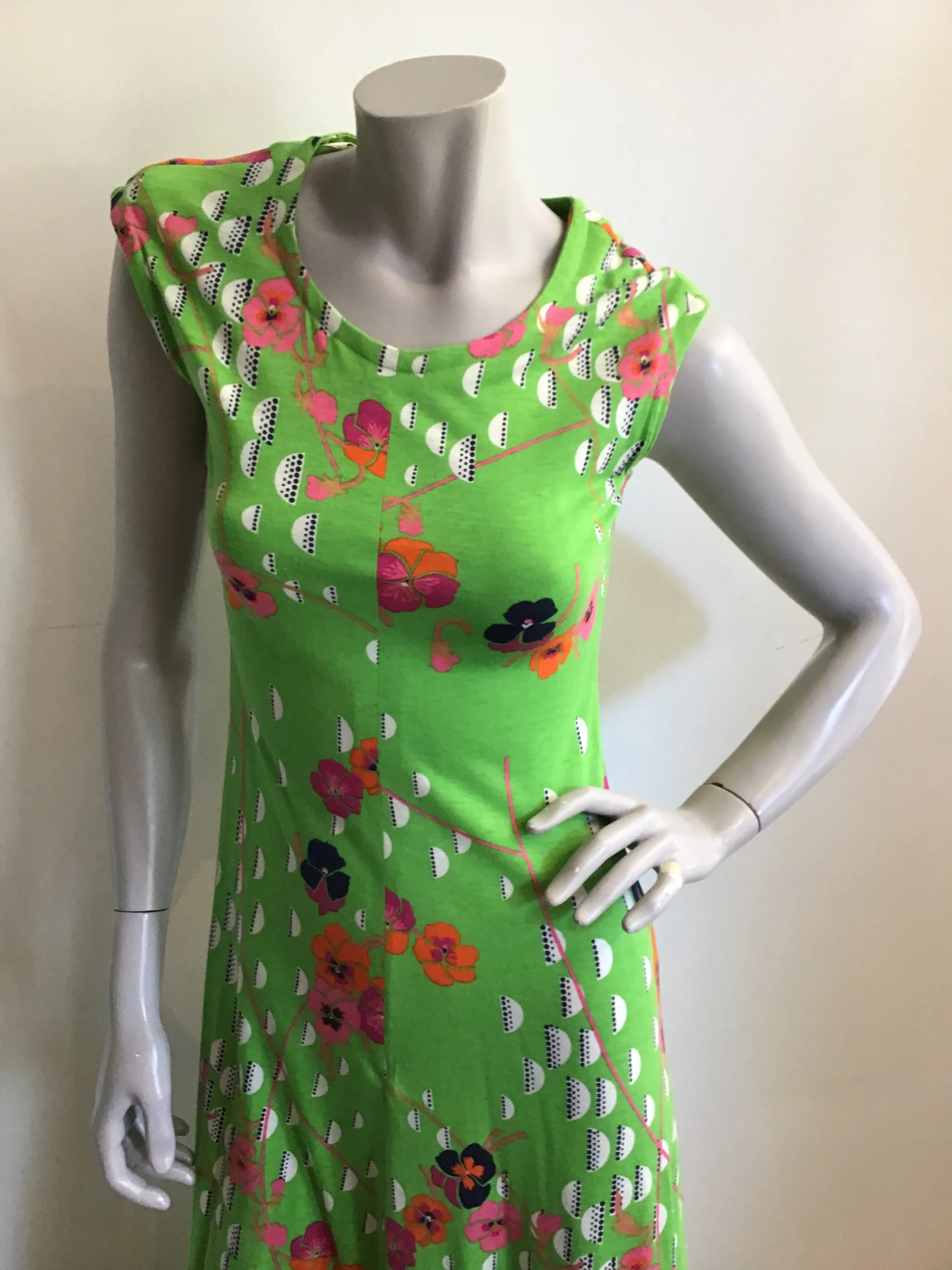 1970's Gloria Sachs Printed Maxi Dress