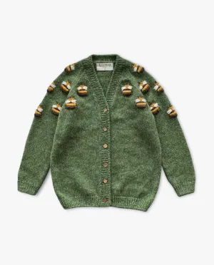 Adult Bee cardigan | Moss Green