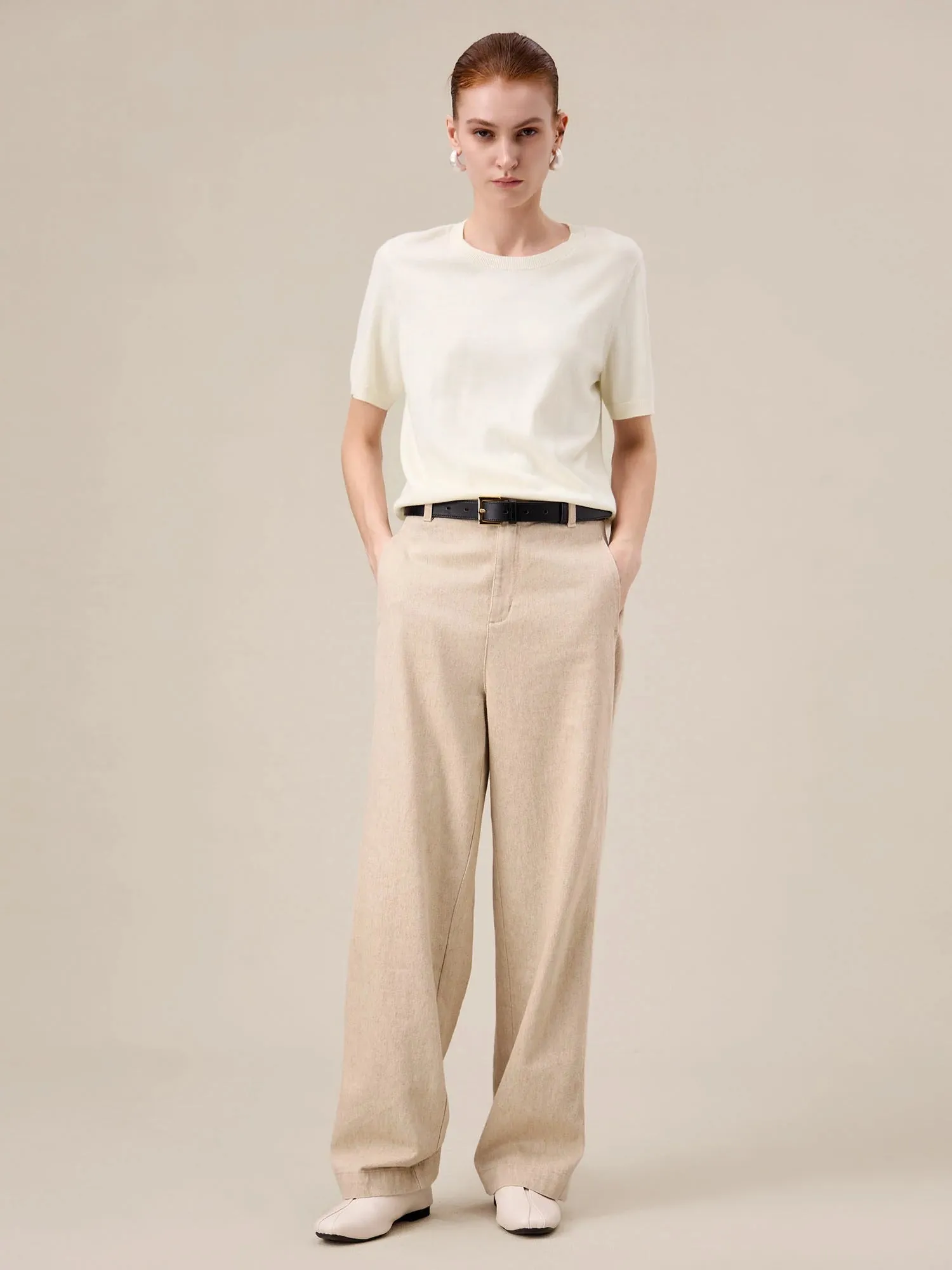 Amoretu Wool Short Sleeve Sweater T-Shirt