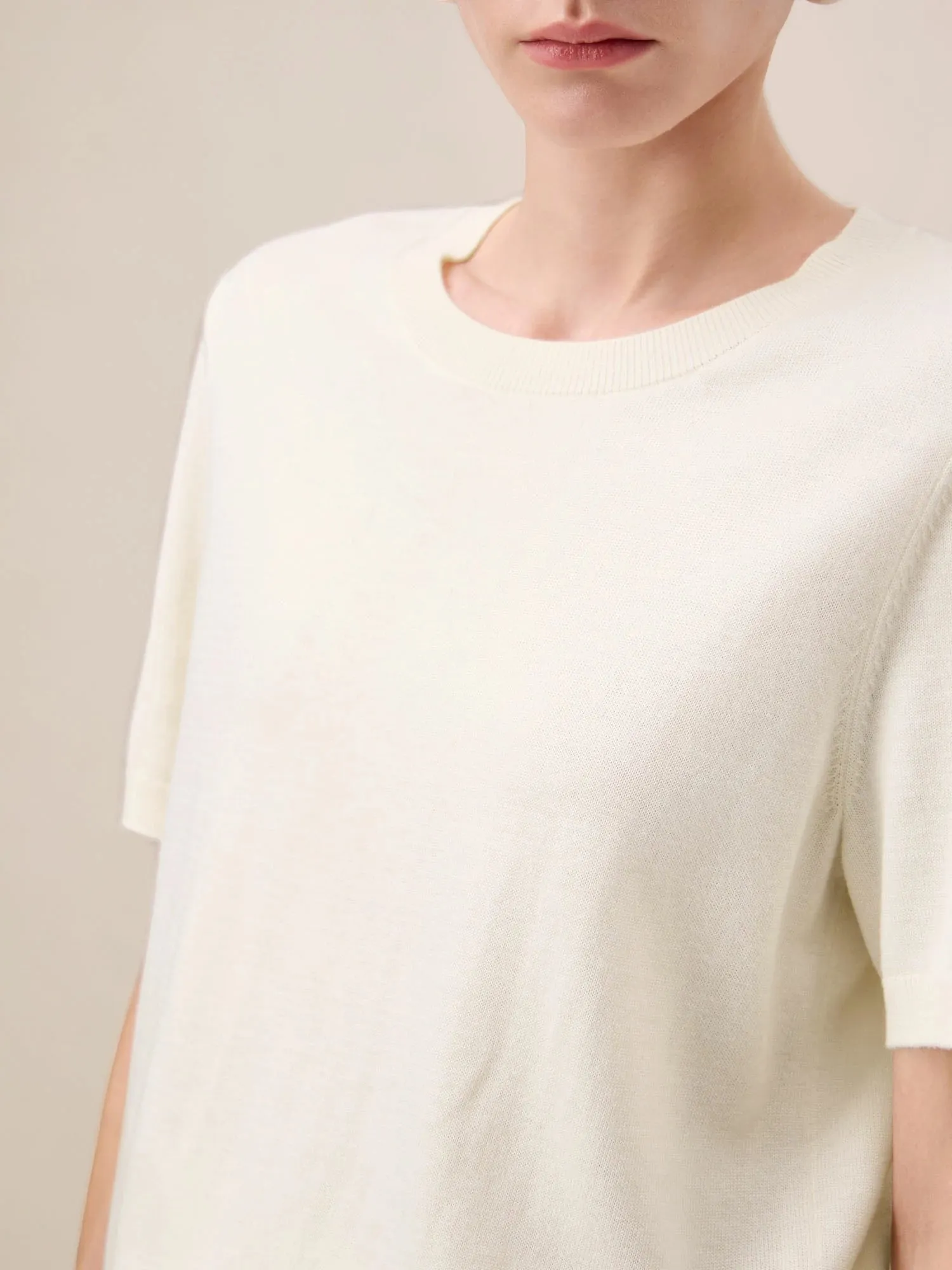 Amoretu Wool Short Sleeve Sweater T-Shirt