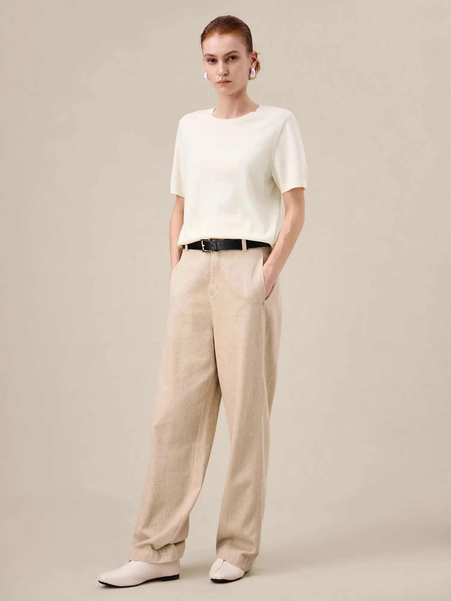 Amoretu Wool Short Sleeve Sweater T-Shirt