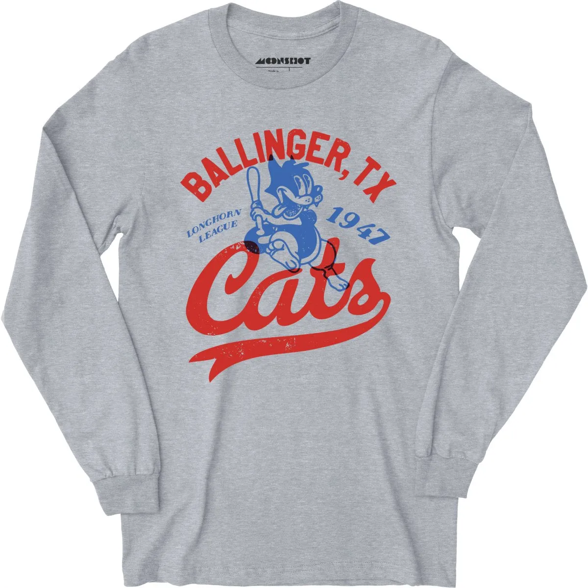 Ballinger Cats - Texas - Vintage Defunct Baseball Teams - Long Sleeve T-Shirt