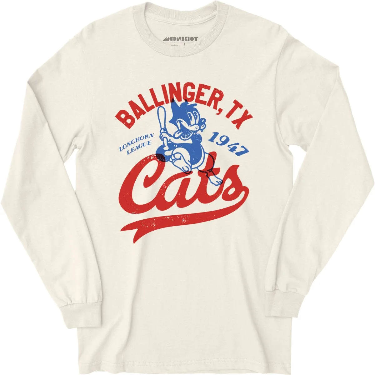 Ballinger Cats - Texas - Vintage Defunct Baseball Teams - Long Sleeve T-Shirt