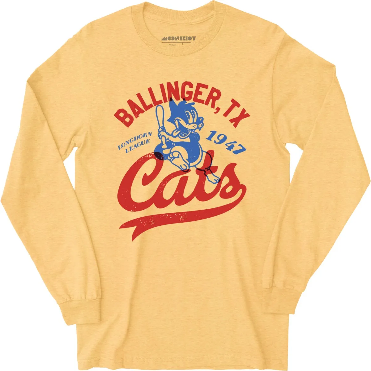 Ballinger Cats - Texas - Vintage Defunct Baseball Teams - Long Sleeve T-Shirt
