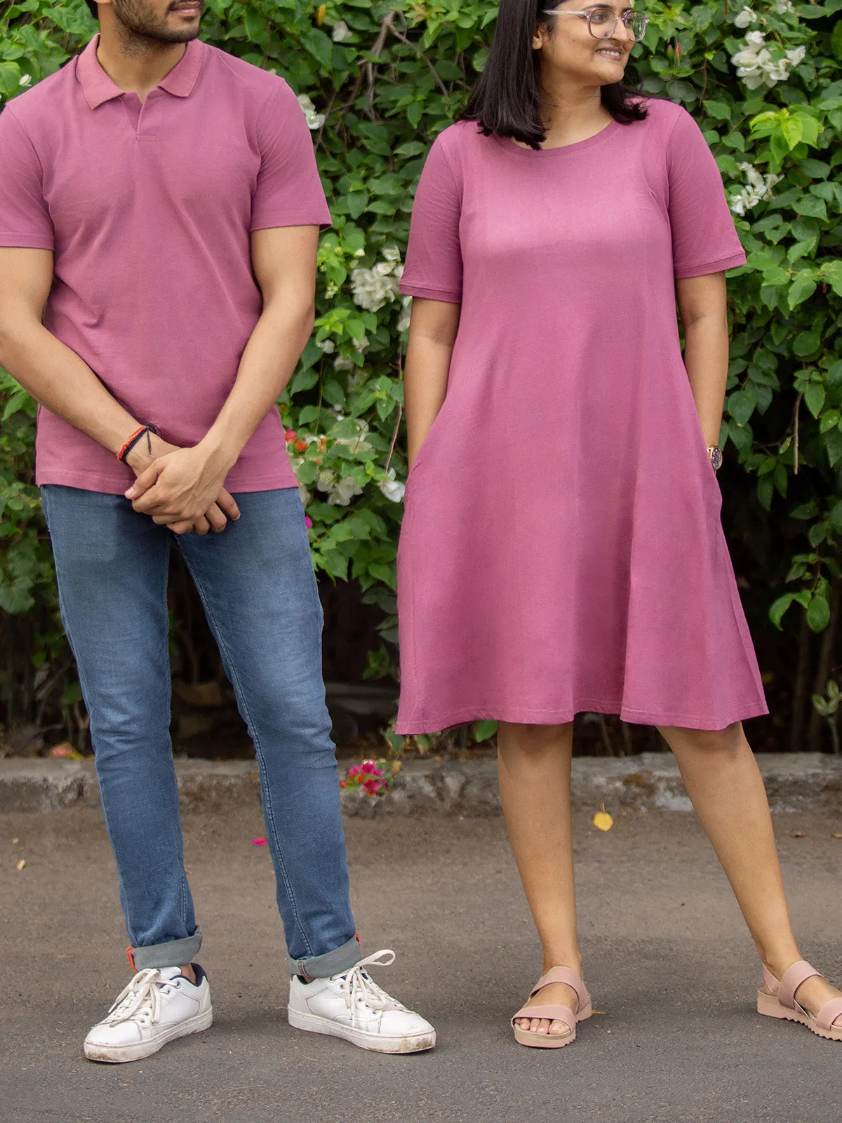 Beet Rose Polo Neck T-Shirt Red