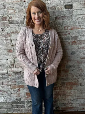 Cable Knit Oversized Cardigan