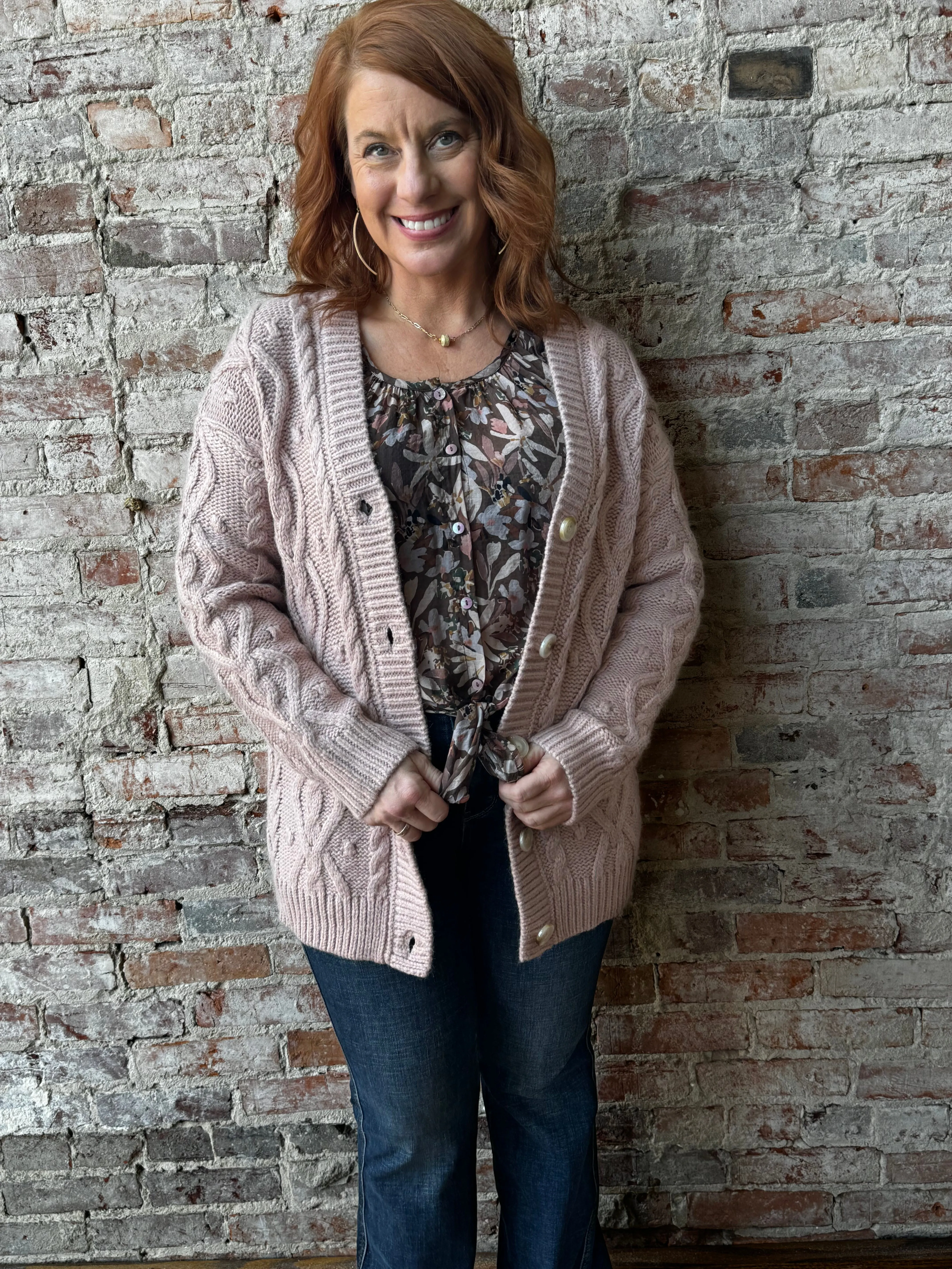 Cable Knit Oversized Cardigan