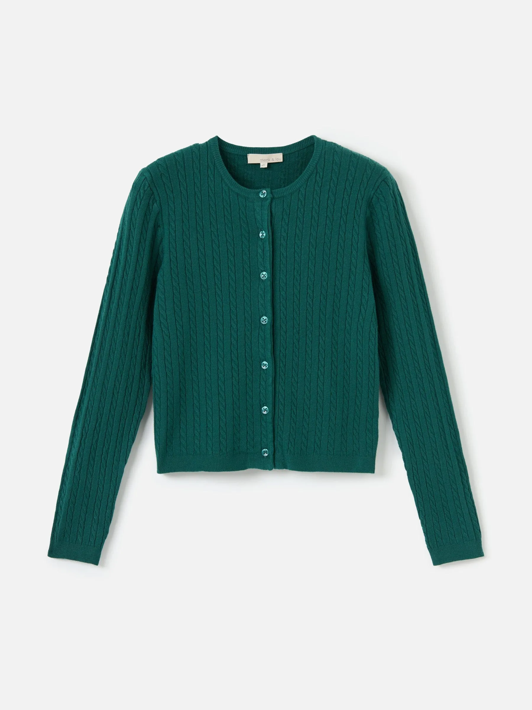 Cable Rib Raquel Crew Neck Cardi