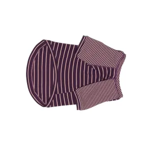 Contrast Striped Dog T-shirt: Burgundy Pink