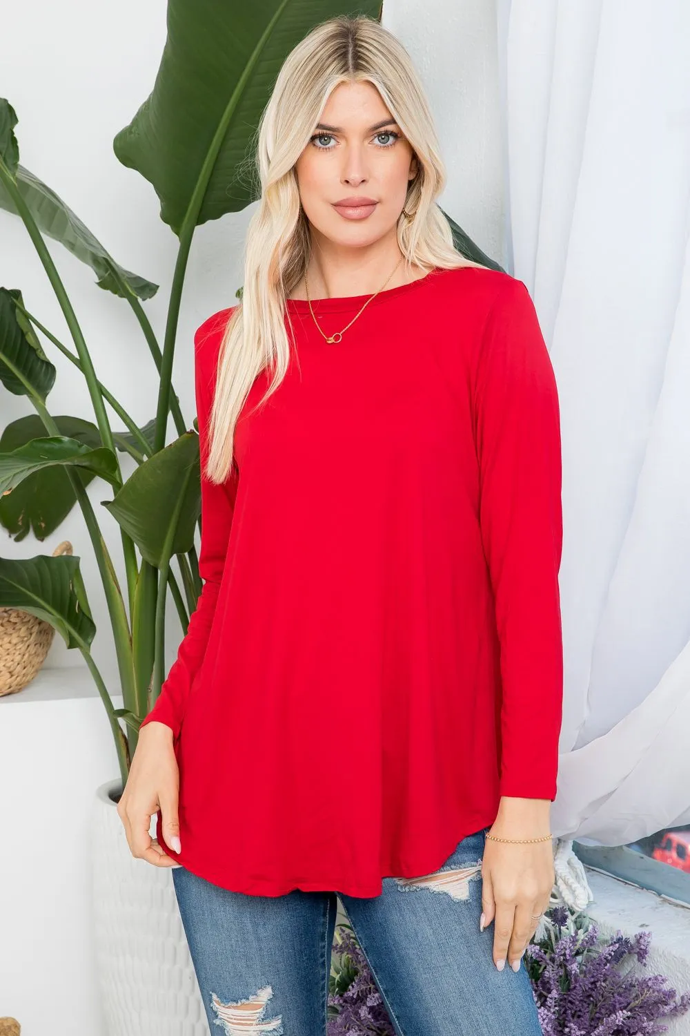 Curvy Buttery Soft Basic Long Sleeve Top