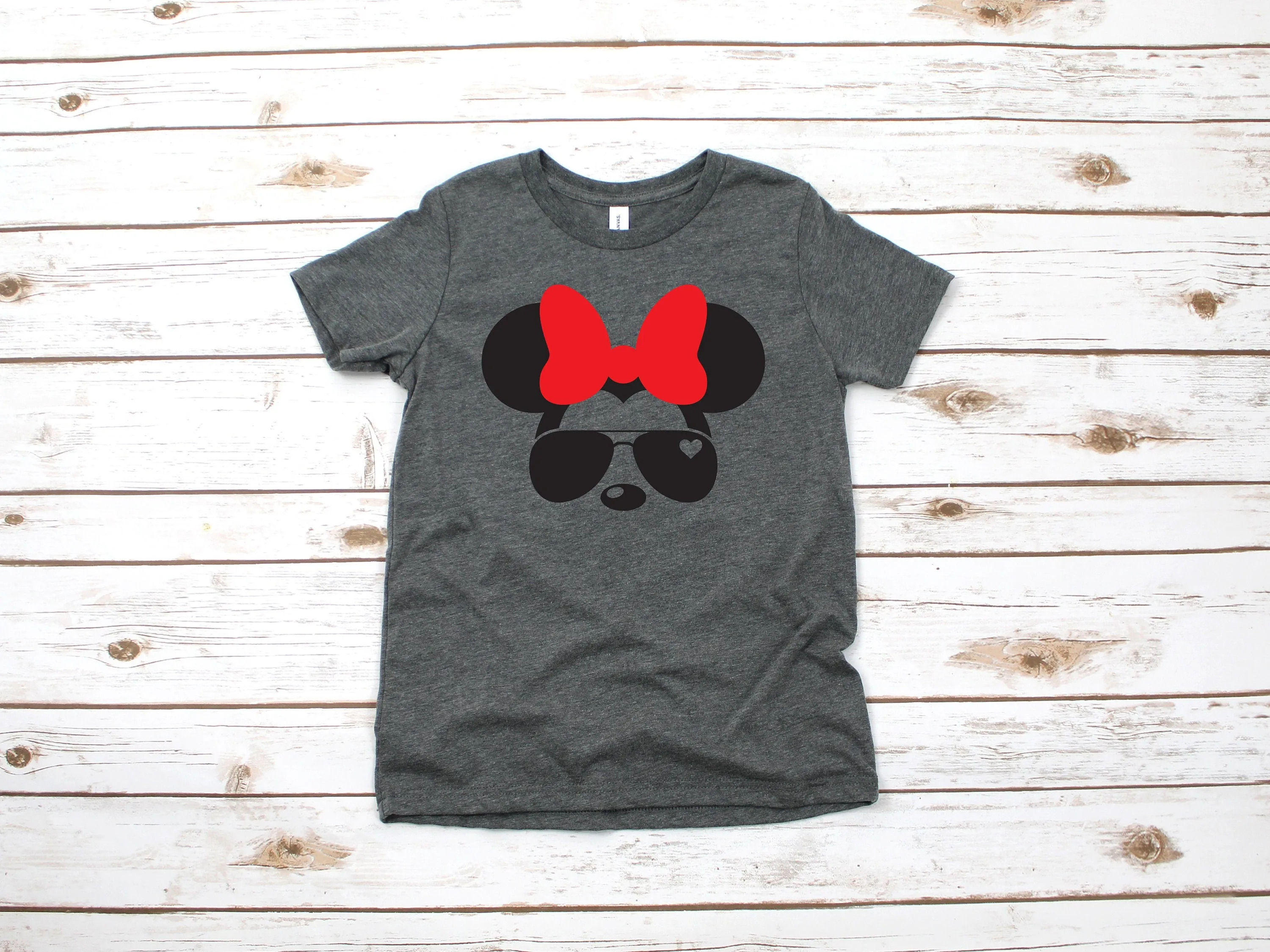 Custom Aviator Minnie Mouse Youth T Shirt - Disney Kids T Shirts - Cool Minnie T Shirt - Personalized Name Minnie Mouse Shirt