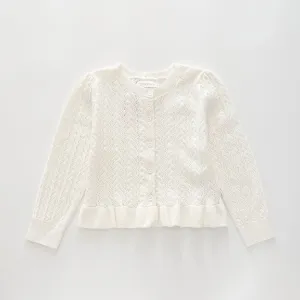 Dainty Ivory, Junior Girls Knit Cardigan