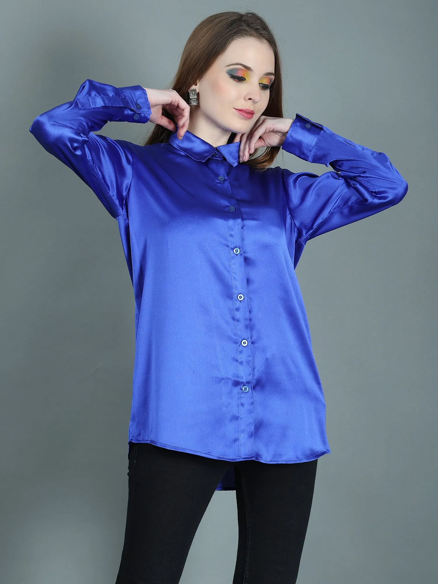 DASIGNER SATIN SHIRT FOR WOMEN