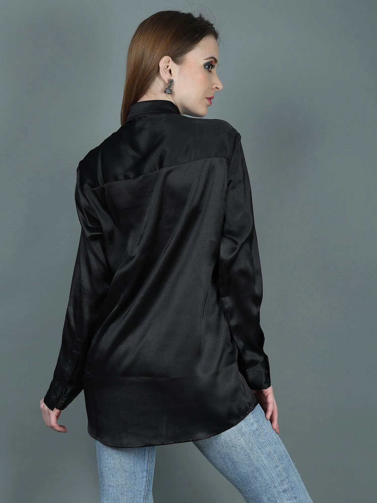 DASIGNER SATIN SHIRT FOR WOMEN