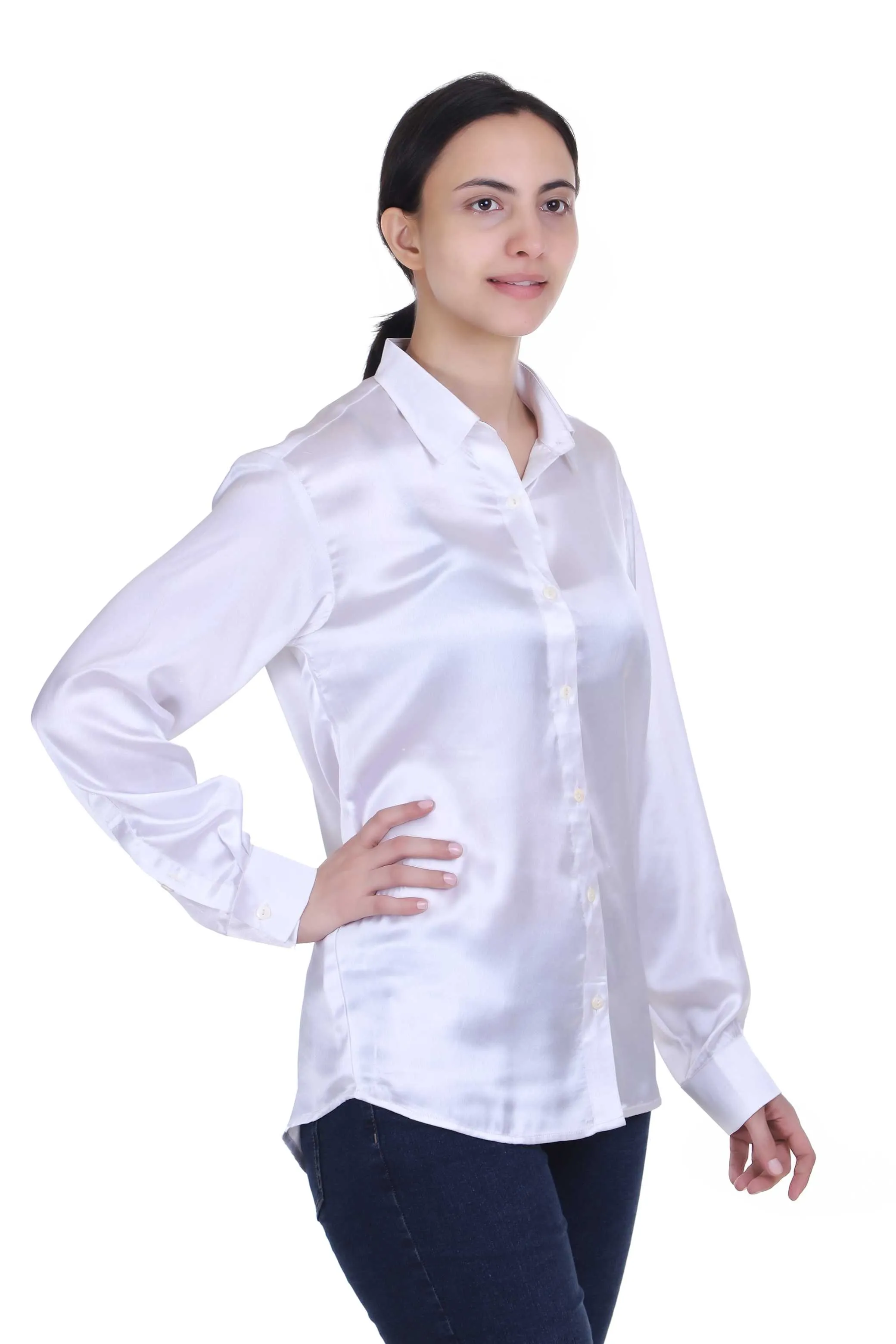 DASIGNER SATIN SHIRT FOR WOMEN