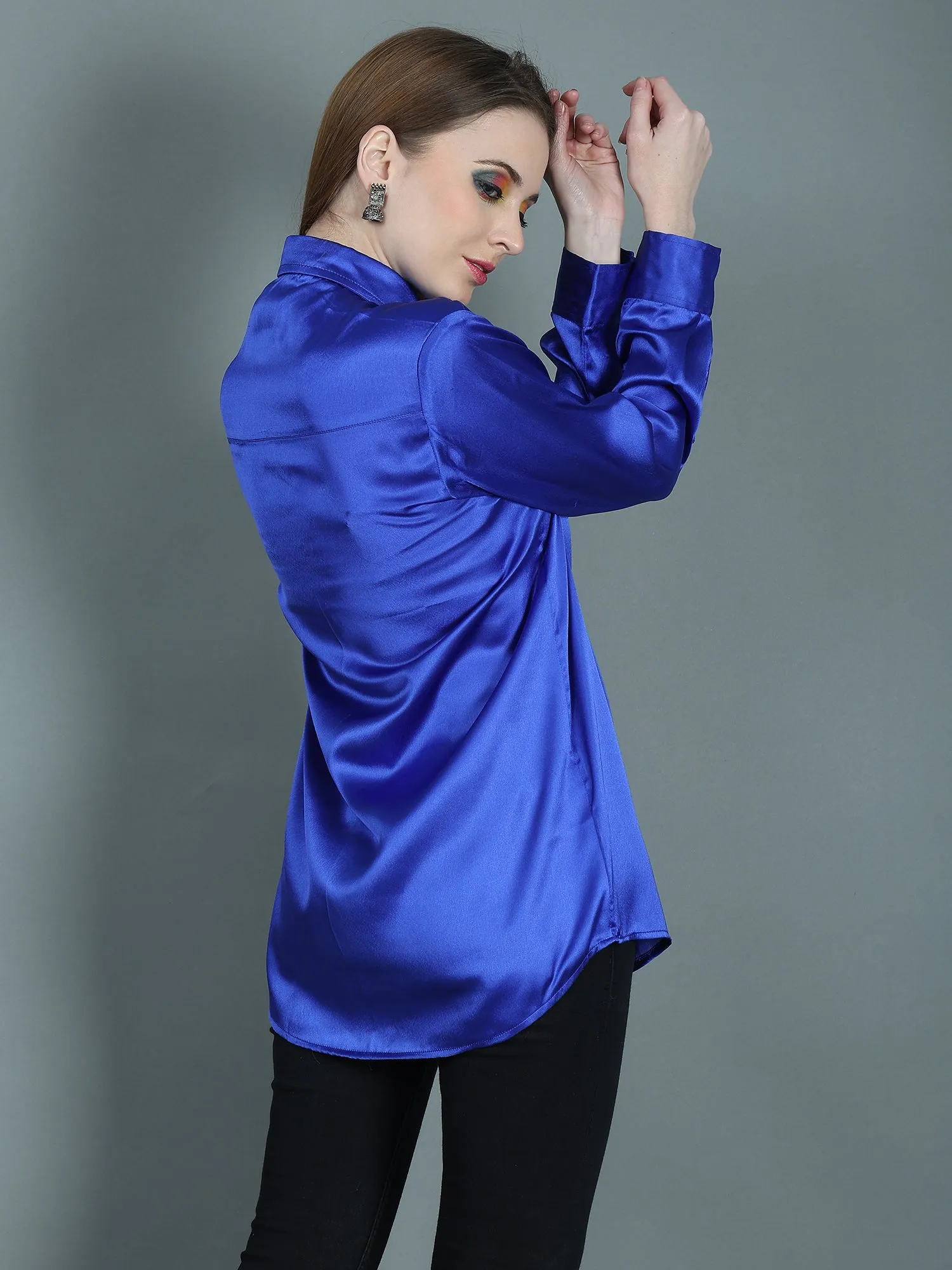 DASIGNER SATIN SHIRT FOR WOMEN