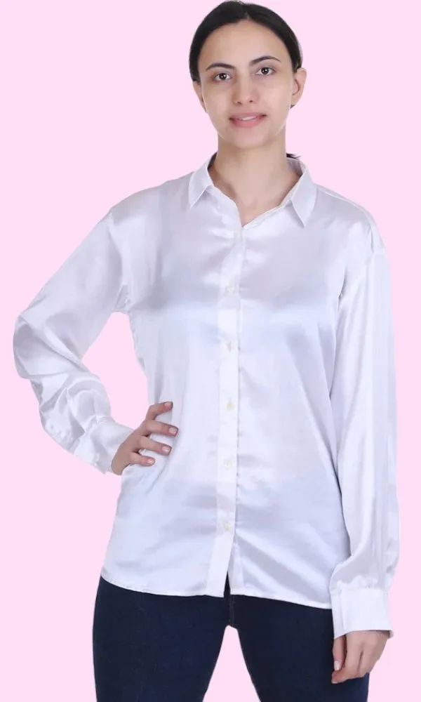 DASIGNER SATIN SHIRT FOR WOMEN