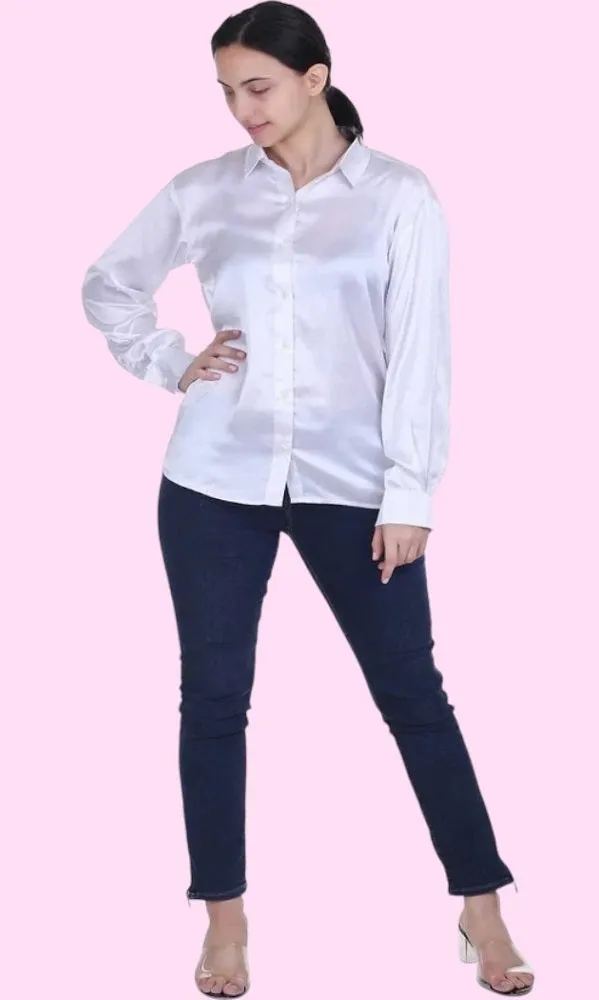 DASIGNER SATIN SHIRT FOR WOMEN