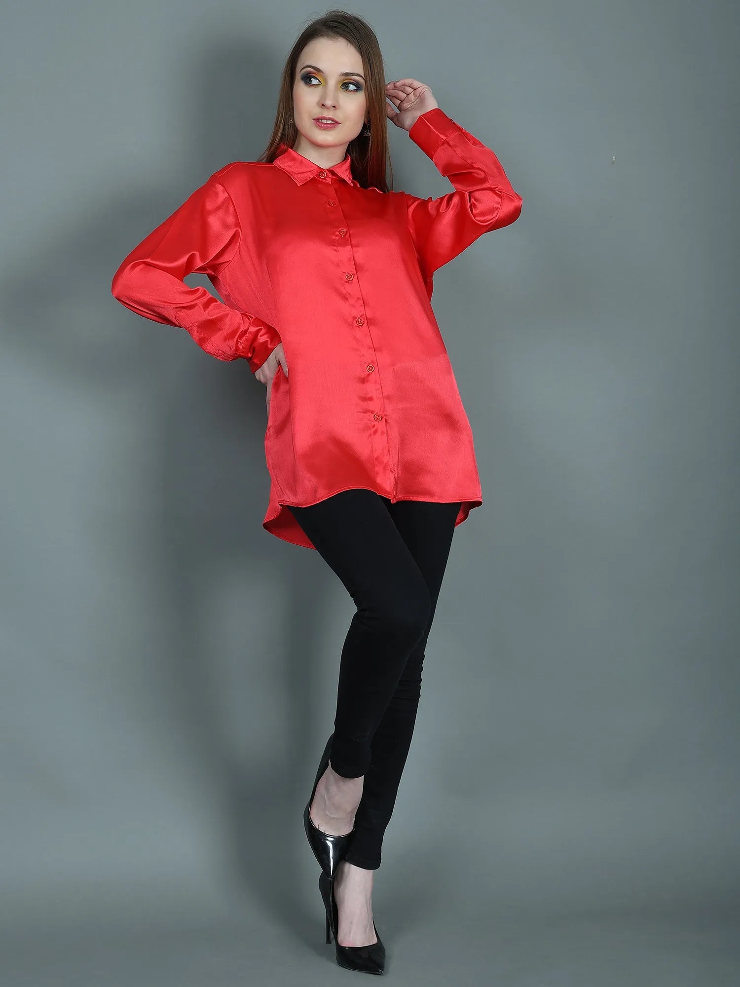 DASIGNER SATIN SHIRT FOR WOMEN