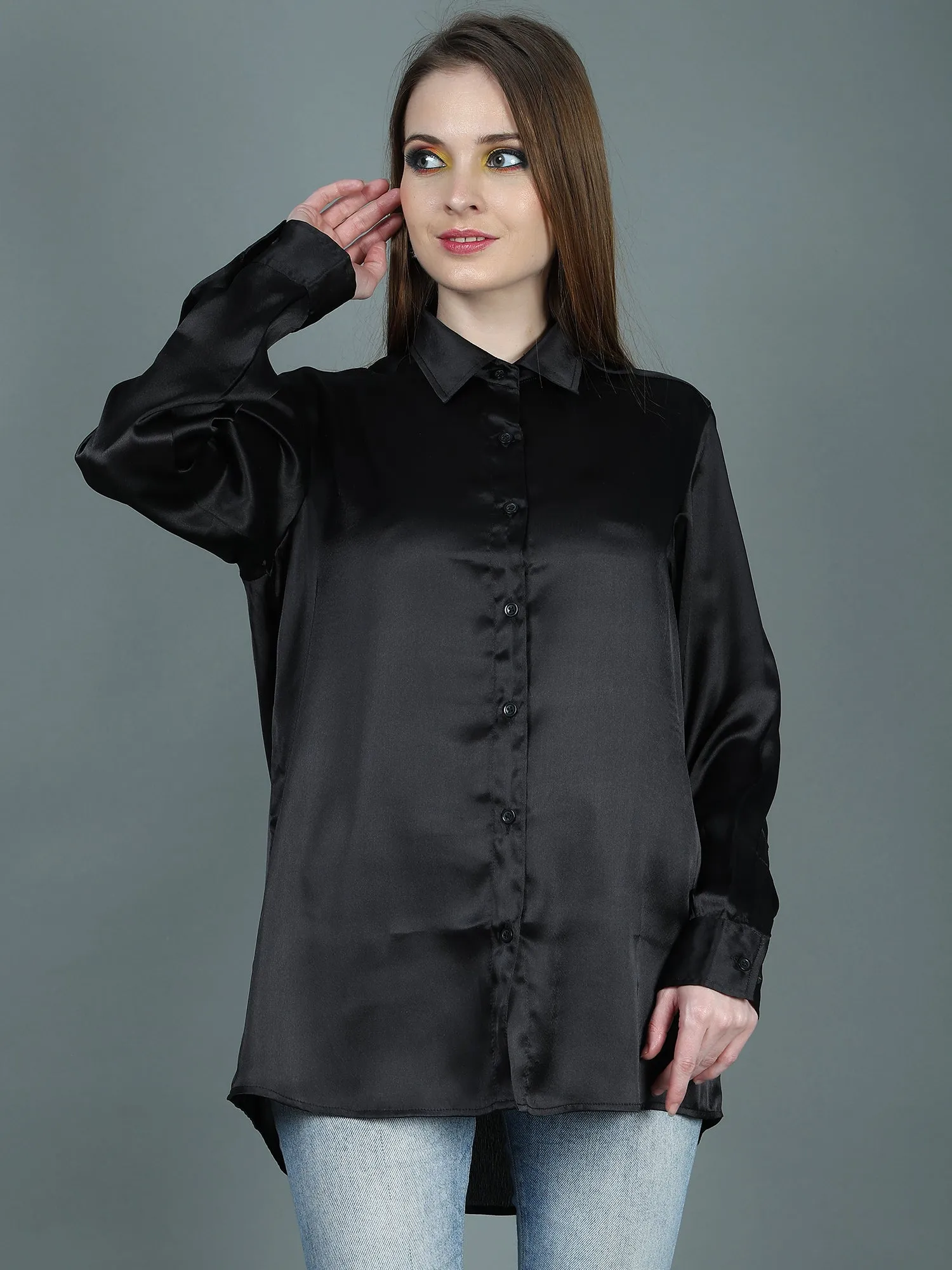 DASIGNER SATIN SHIRT FOR WOMEN