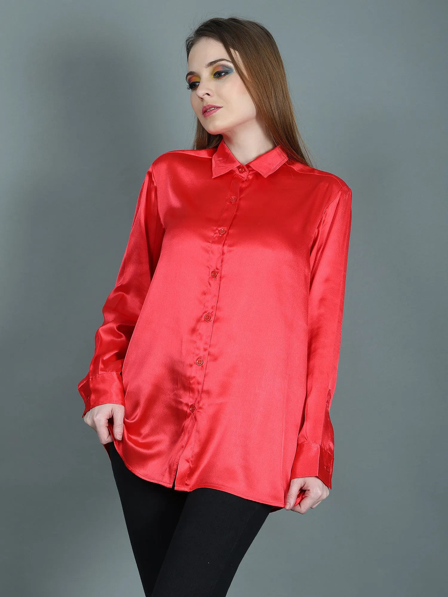 DASIGNER SATIN SHIRT FOR WOMEN