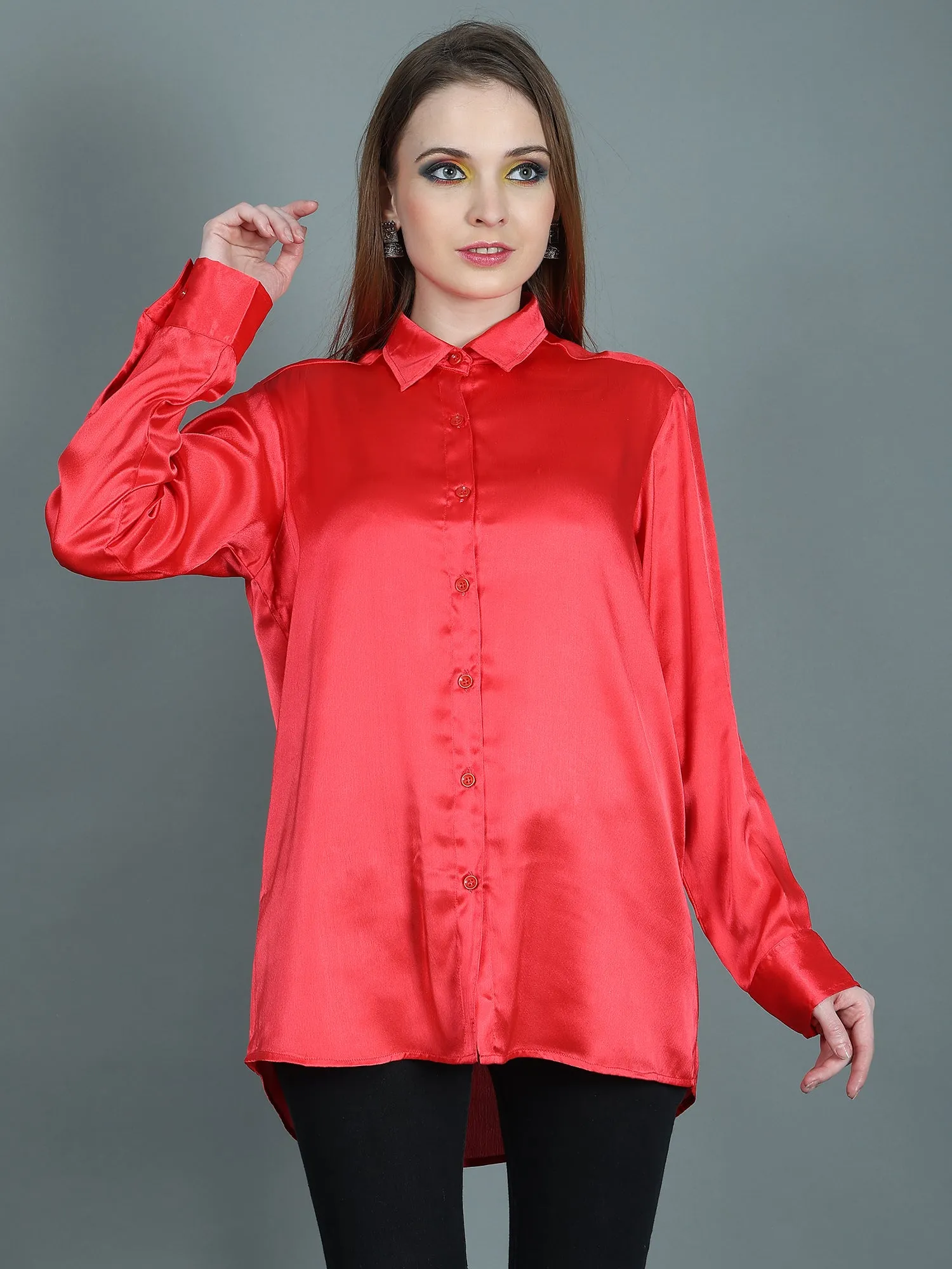 DASIGNER SATIN SHIRT FOR WOMEN