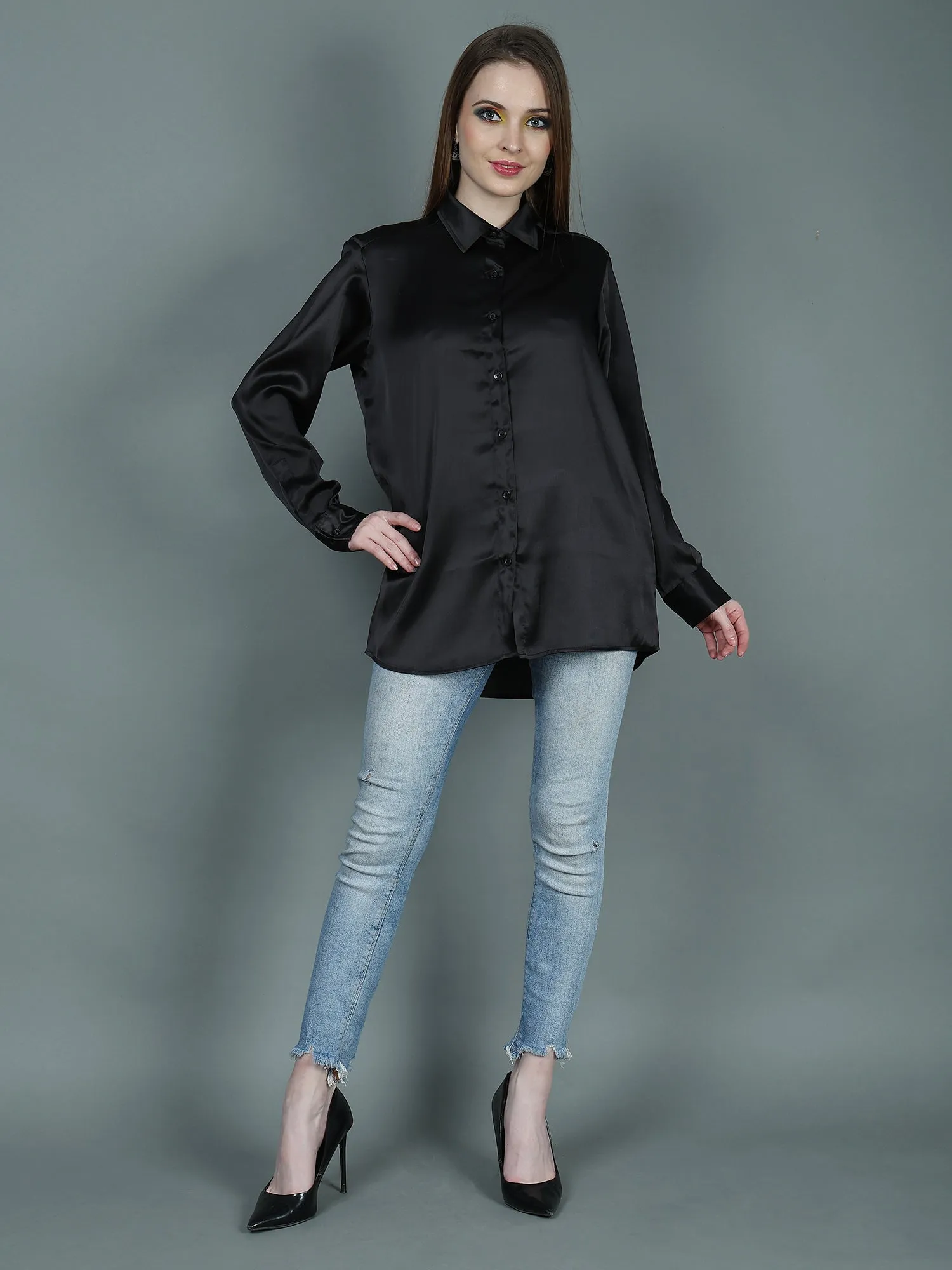 DASIGNER SATIN SHIRT FOR WOMEN