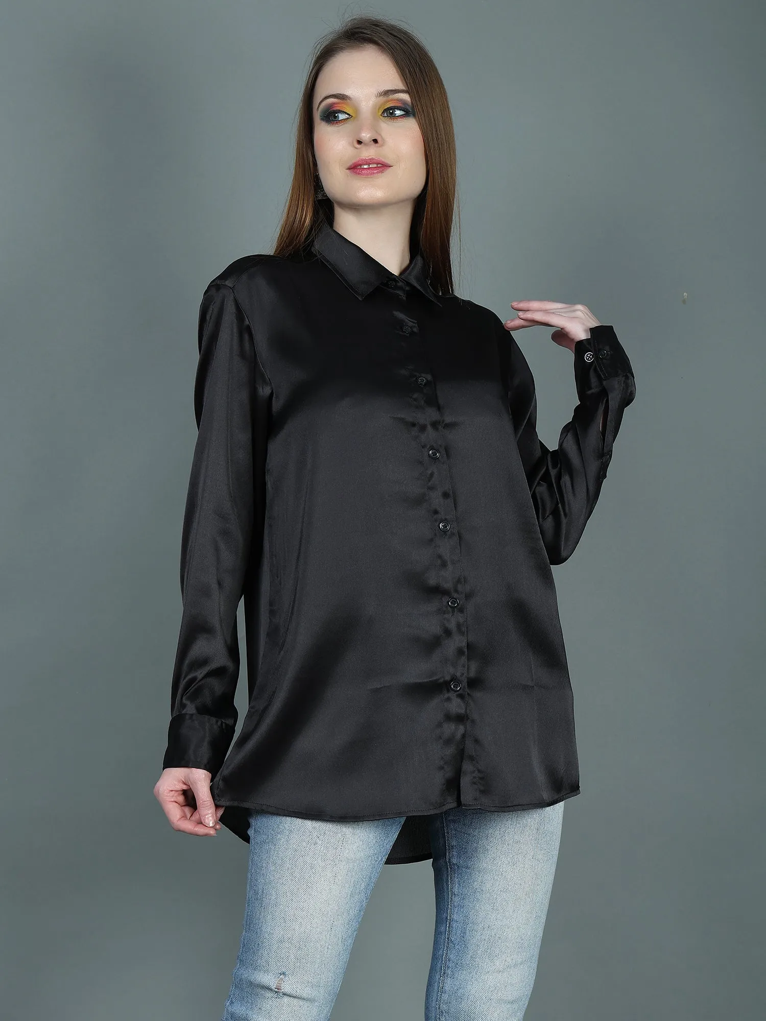 DASIGNER SATIN SHIRT FOR WOMEN