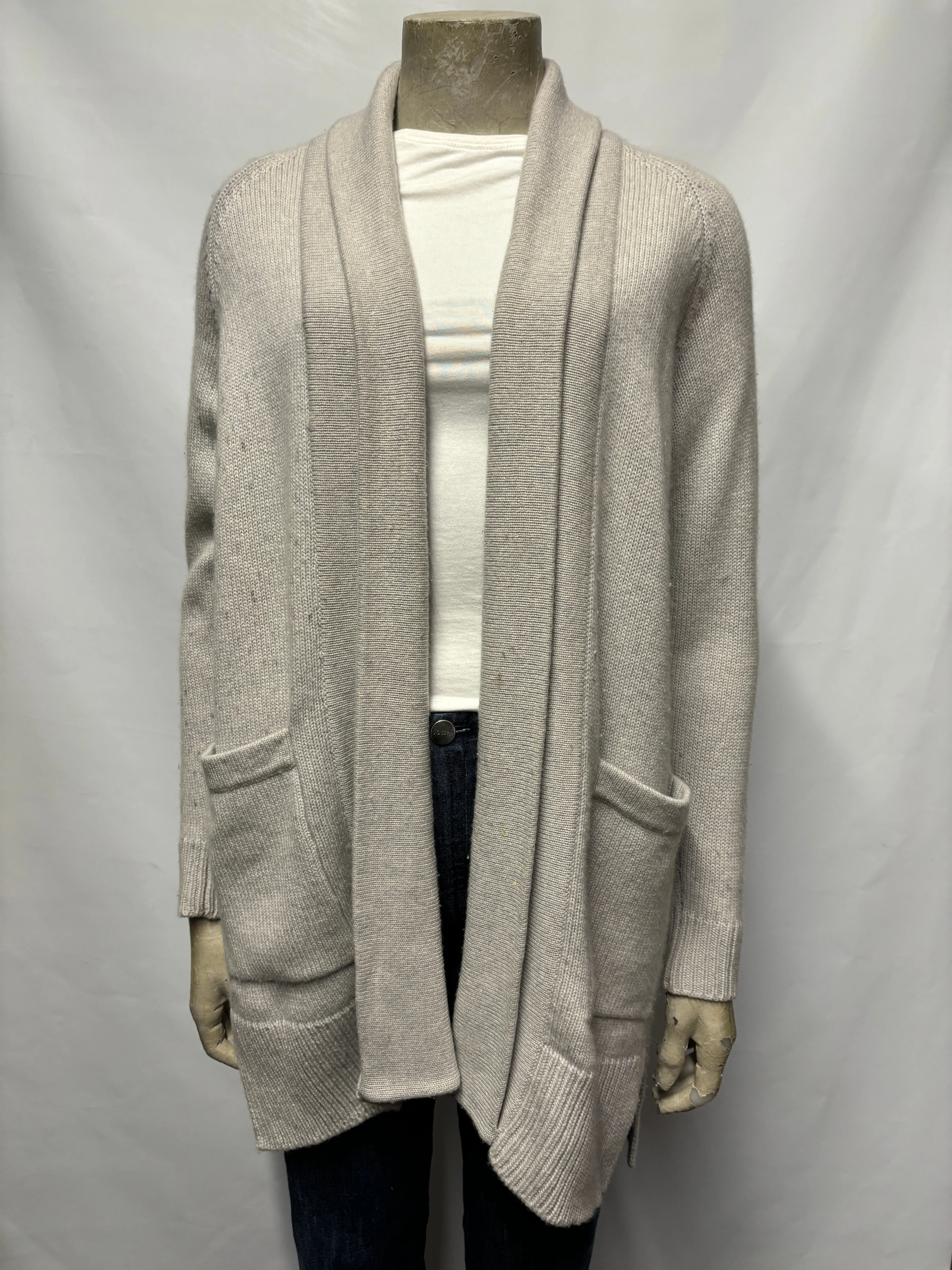 Derek Rose Grey Cashmere Long Sleeve Cardigan XS