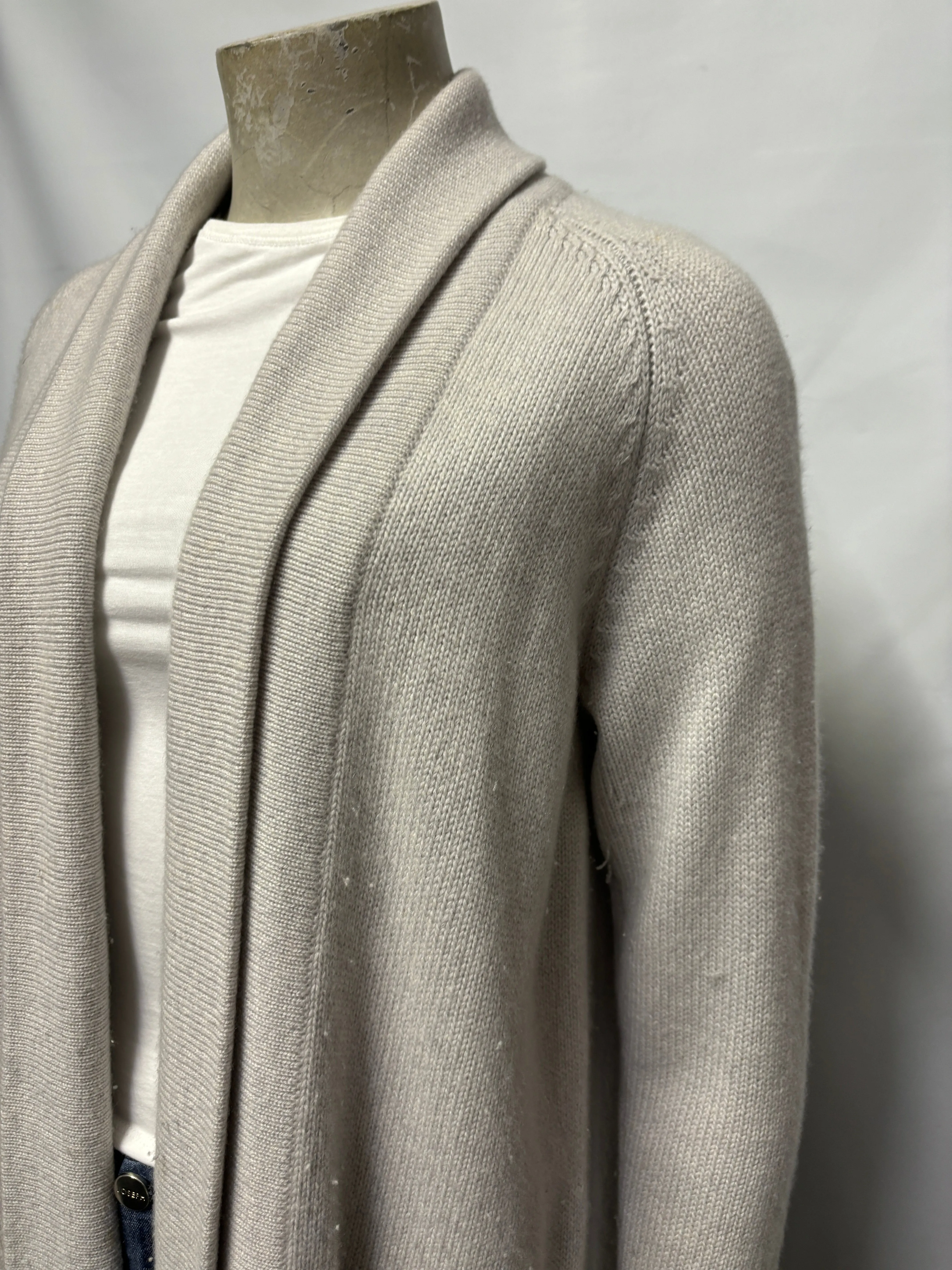 Derek Rose Grey Cashmere Long Sleeve Cardigan XS