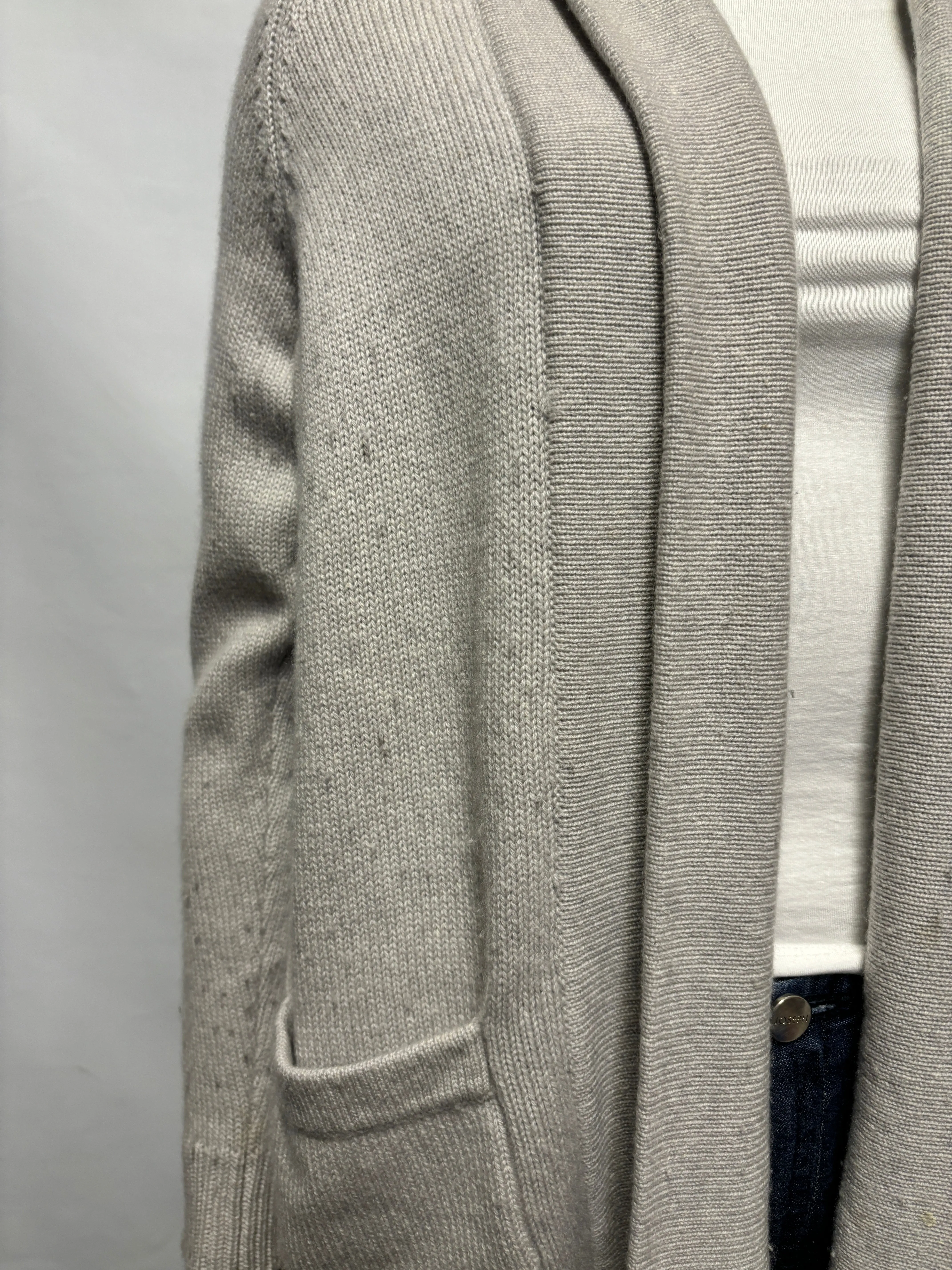 Derek Rose Grey Cashmere Long Sleeve Cardigan XS
