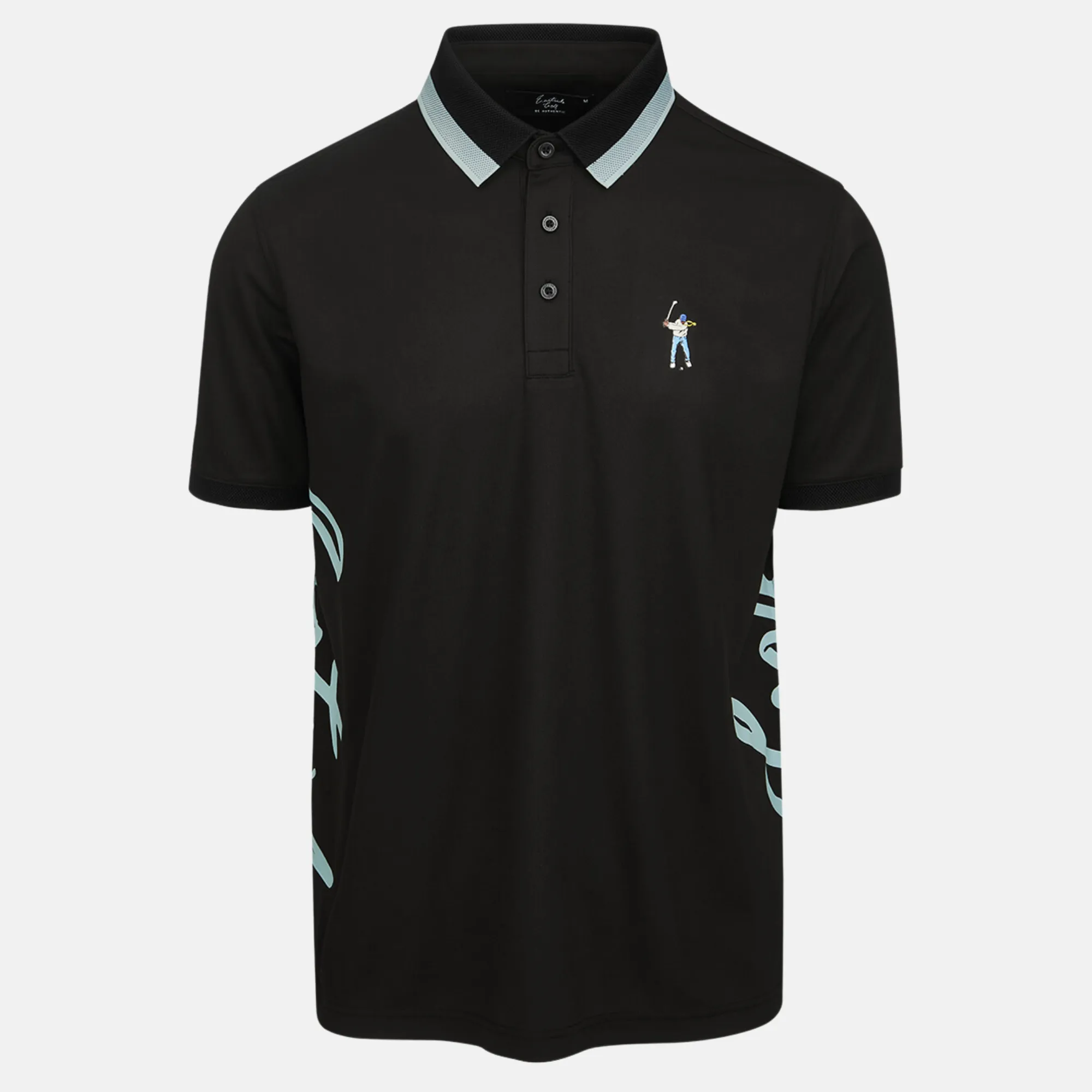 Eastside Golf Black Multi-Color Follow Through Polo