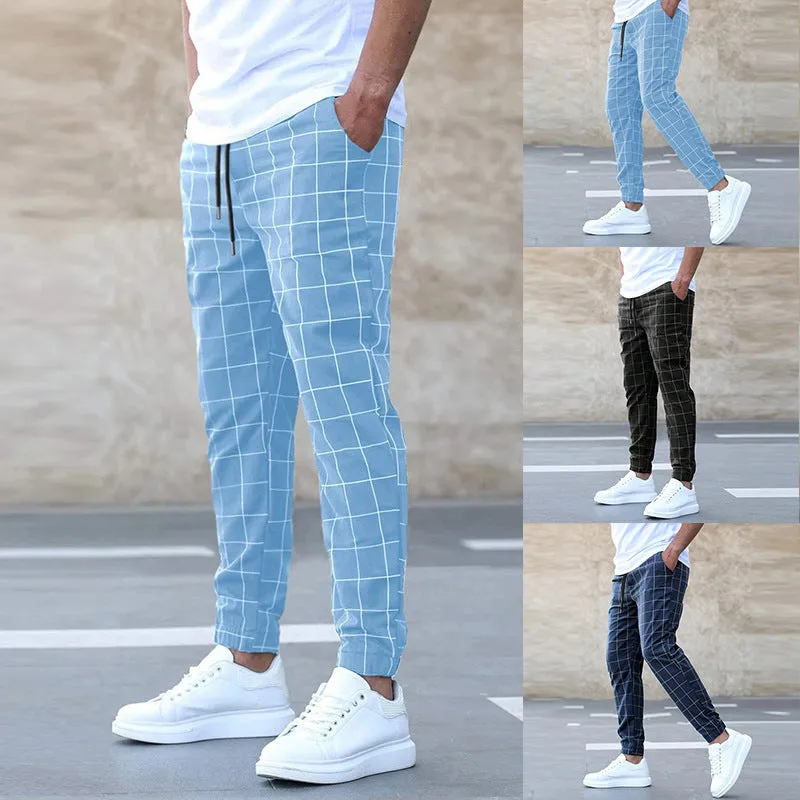 Euro-American Charm: Modern Plaid Leisure Pants