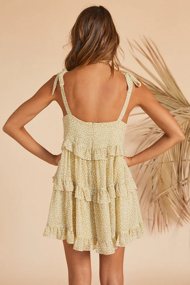 Floral Backless Spaghetti Strap Chiffon Dress