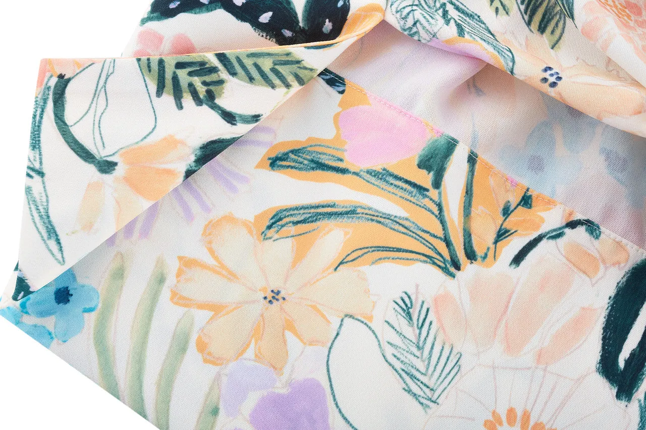 Floral Shirt Collar Blouse