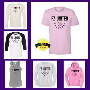 FZ United GIRLS High School Lacrosse Striped Design On Adult and Youth Tees And Sweatshirts