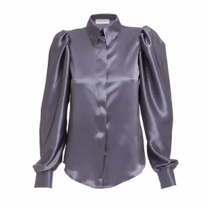 Grey Silk Blouse
