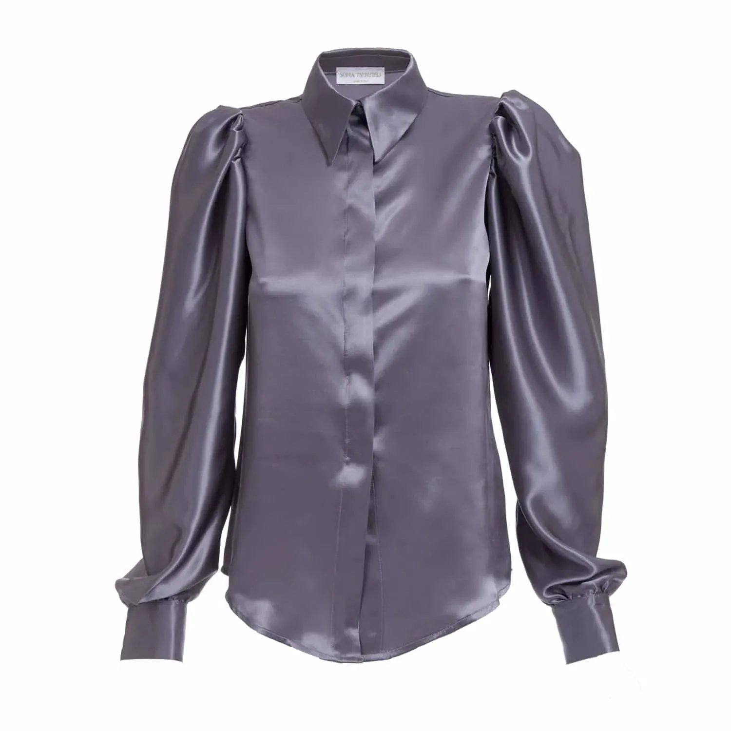 Grey Silk Blouse