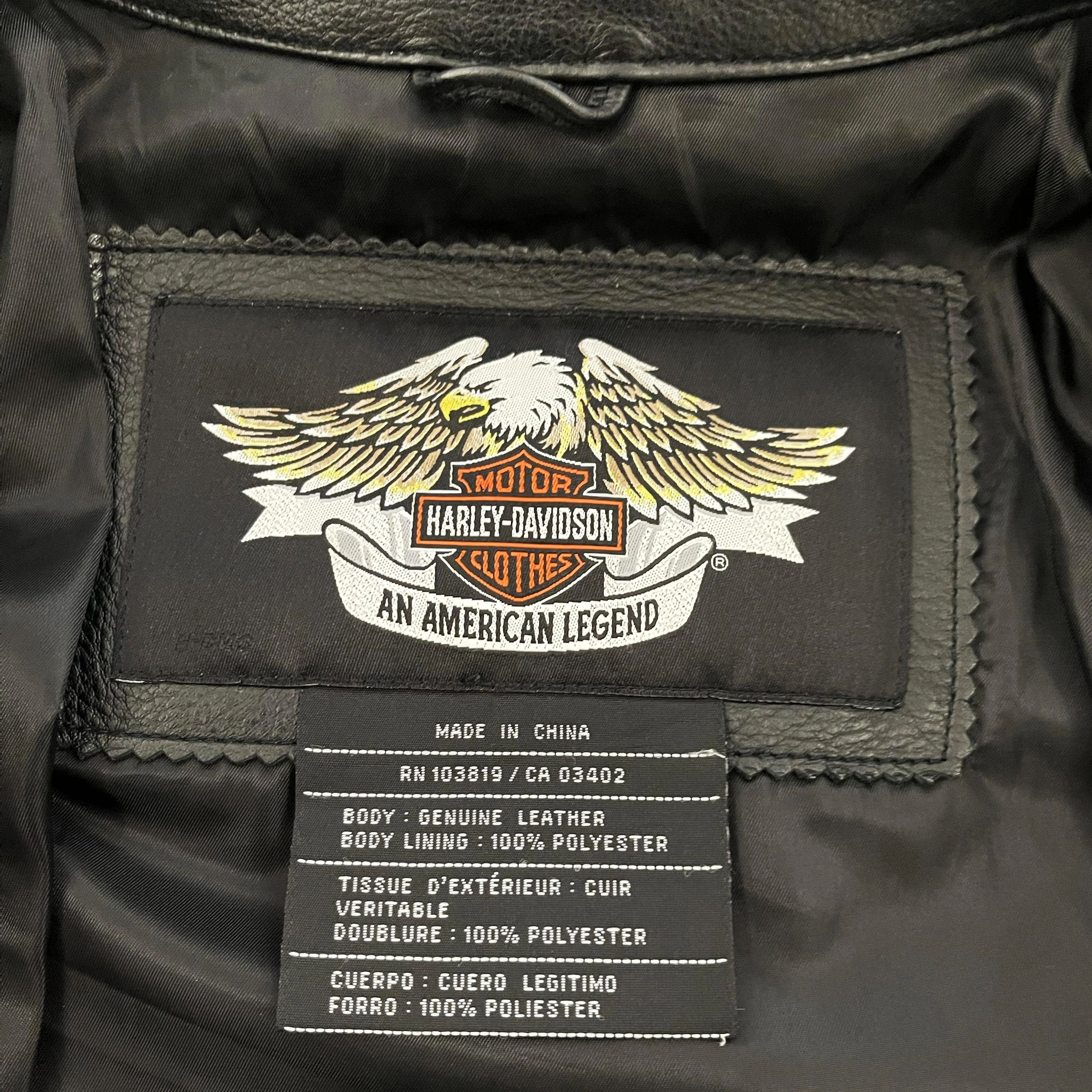 Harley Davidson Leather Racer Jacket - M