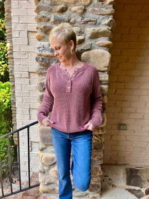 Henley, relaxed fit, pullover sweater