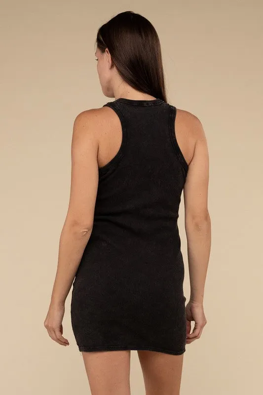HYFVE Acid Washed Ribbed Mini Dress