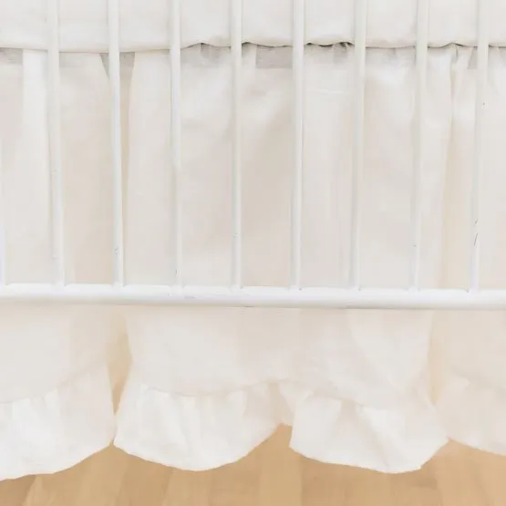 Ivory Linen Crib Skirt