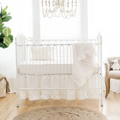 Ivory Linen Crib Skirt