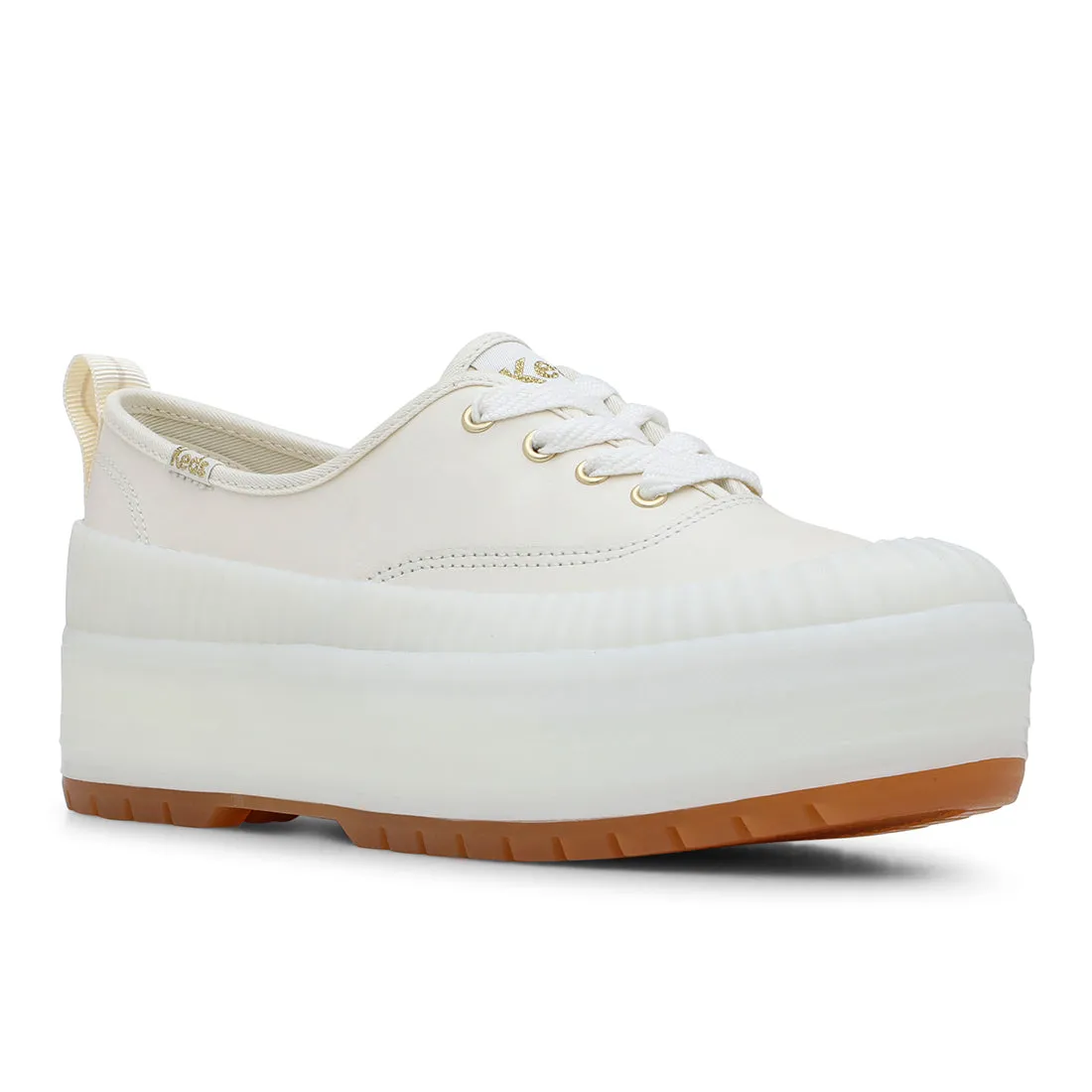 Keds Womens' The Platform Lug Weatherized Leather Off White (WH68242)