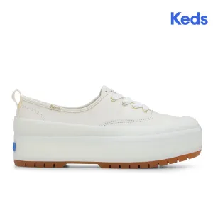 Keds Womens' The Platform Lug Weatherized Leather Off White (WH68242)