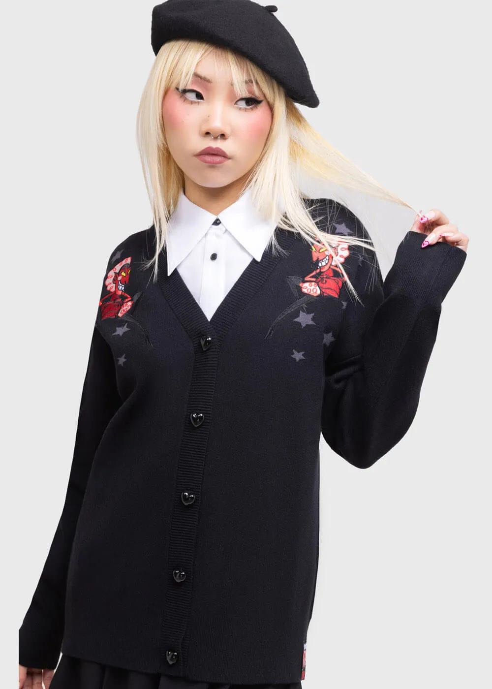 Killstar x Powerpuff Girls Splendidly Evil Cardigan Black