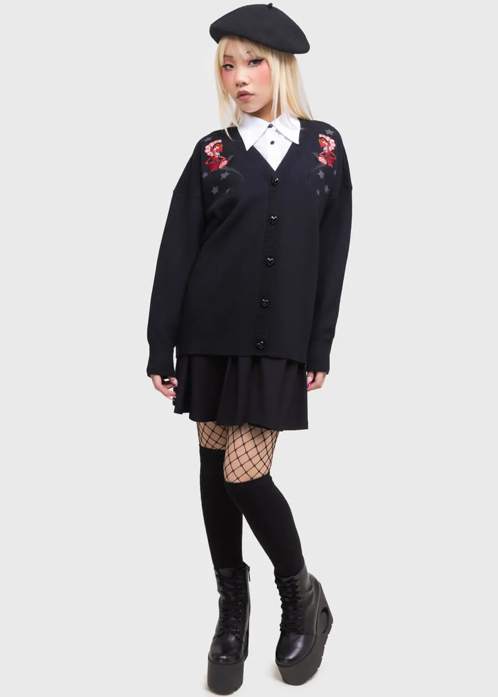 Killstar x Powerpuff Girls Splendidly Evil Cardigan Black