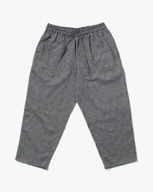 Kiriko x TOK, Cropped Drawstring Pants, Grey Nashiji Shima