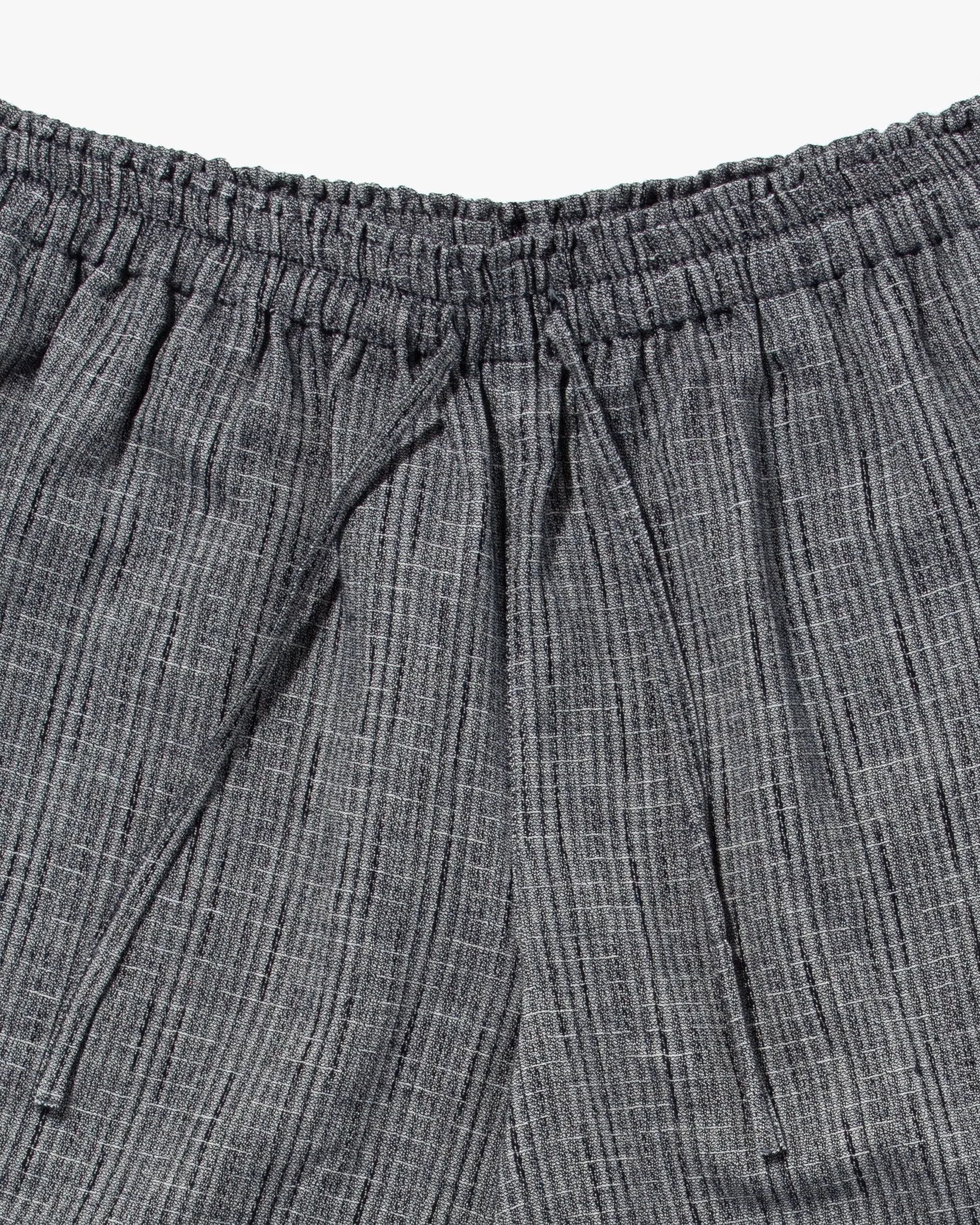 Kiriko x TOK, Cropped Drawstring Pants, Grey Nashiji Shima